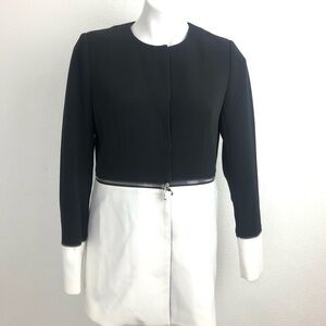Luii Zippered Linen Black and Cream Two Length Jacket Size Small